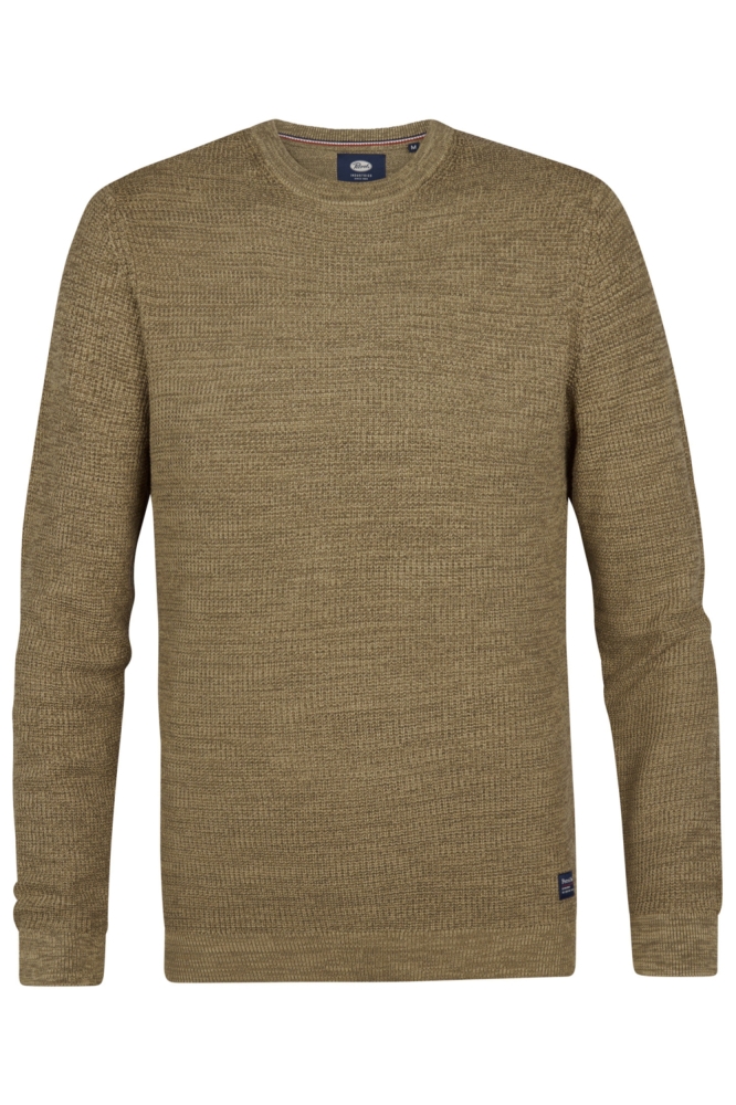 GESTRUCTUREERDE TRUI MET RONDE HALS M 3050 KWR225 7146 Tan